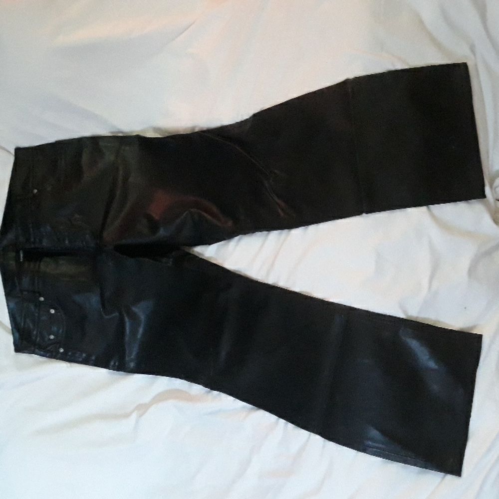 Black EXPRESS faux leather pants